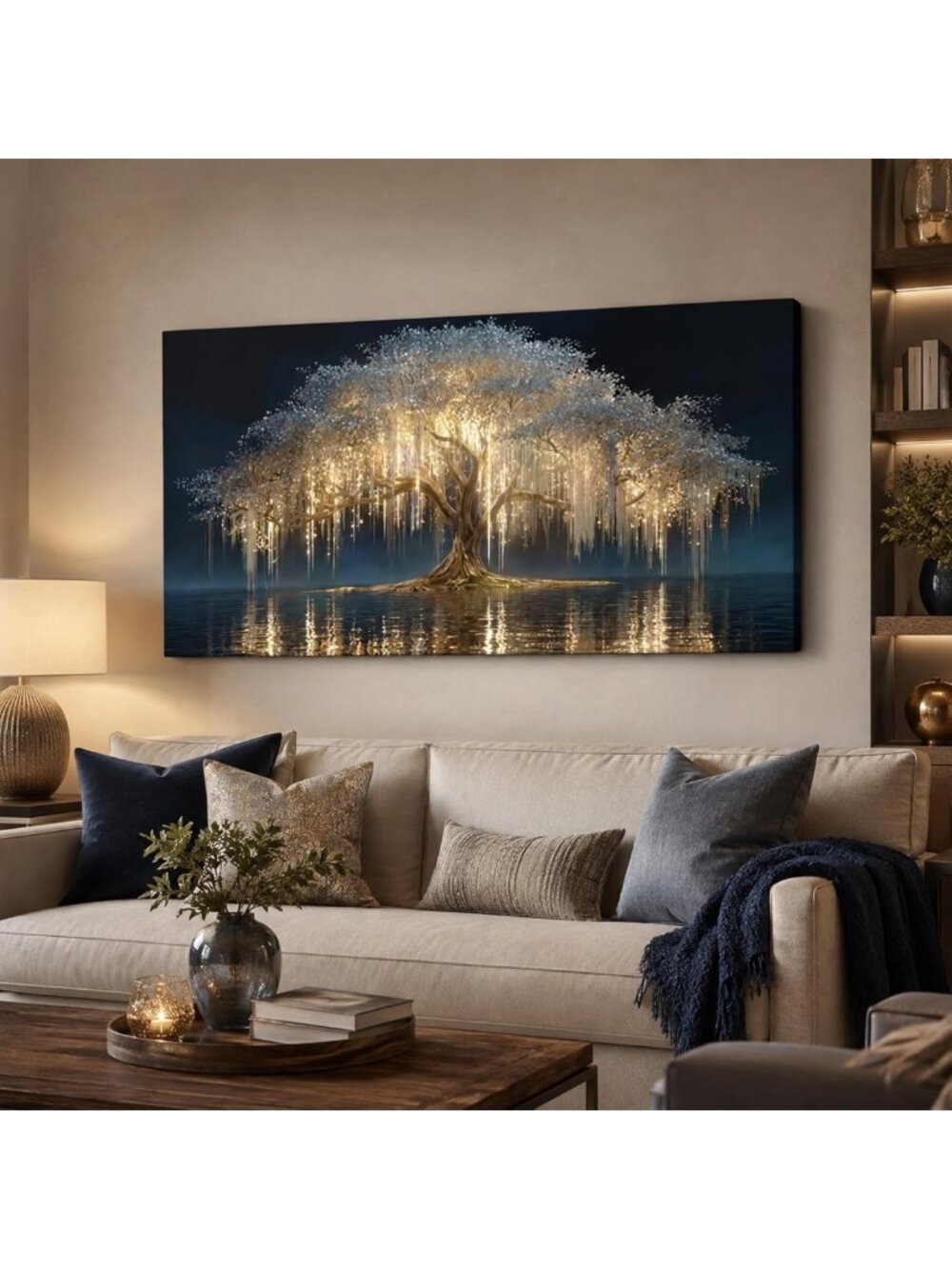 Large Tree of Life Canvas Wall Art - 20x40 Inch Home Decor, Nature-Inspired